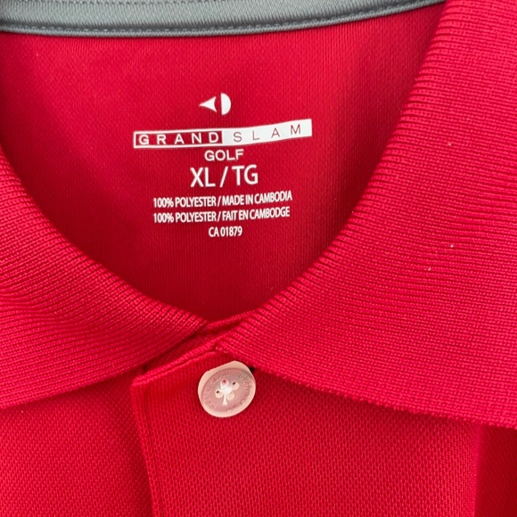 NWOT Grand Slam men's golf short sleeve polo red size XL - Picture 2 of 7